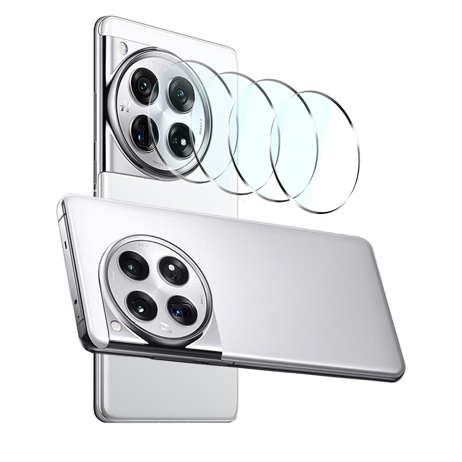 Tuxiwei[ 4-Pack Tempered Glass Back Camera Lens Protector for OnePlus 12, Oneplus 12 NO Bubble 9H Hardness HD One Plus 12 Glass Flim Clear | Anti-fingerprint Case Friendly Anti-Shatter Anti-Scratch