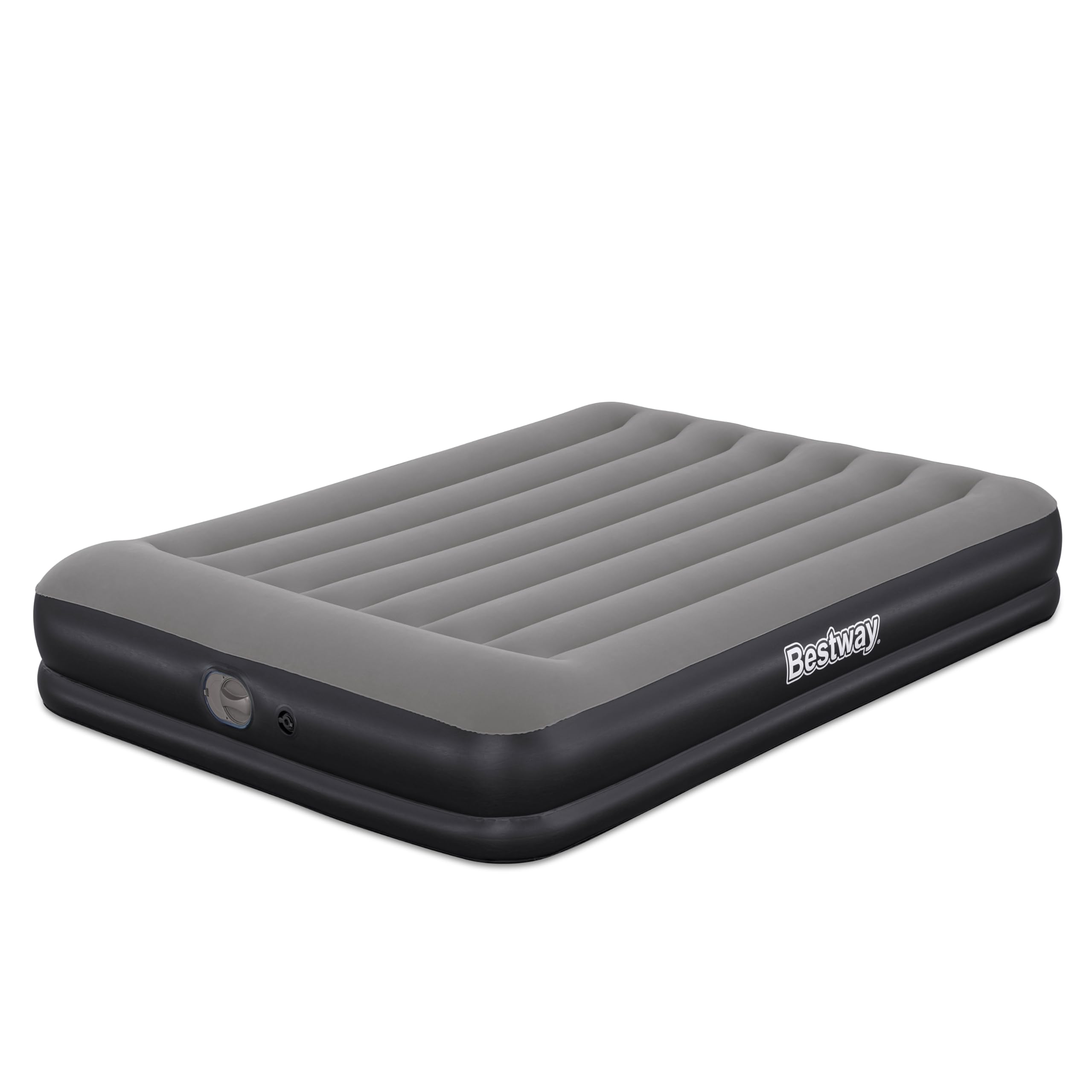 Bestway 671BU Materasso Matrimoniale Queen Tritech con Pompa USB Incorporata, 2,03 m x 1.52 m x 36 cm, Grigio
