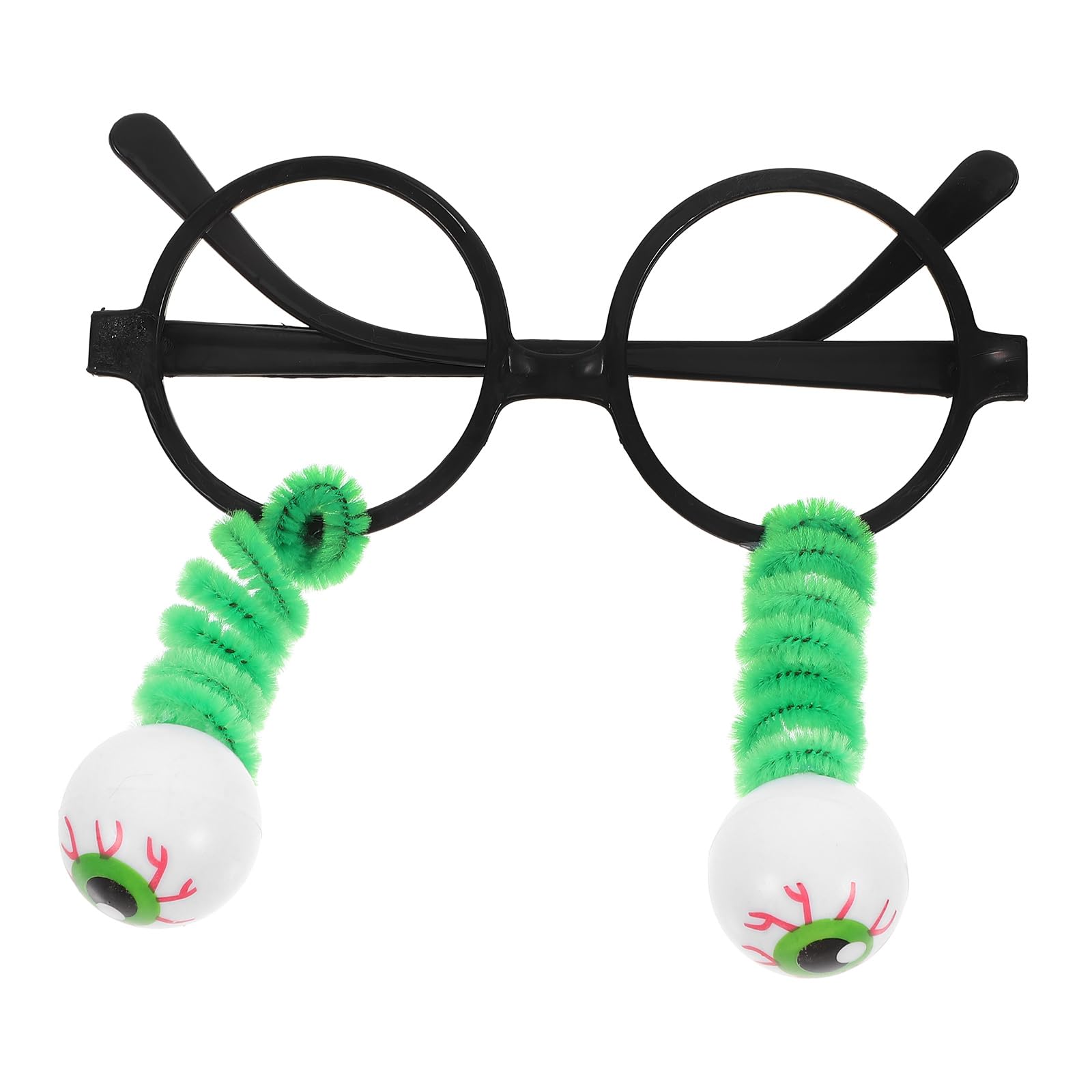 LOGOFUN Halloween Eyeball Glasses Scary Red Eyeballs Eyeglass Creepy Eyeball Eyewear Photo Props for Halloween Cosplay Prank Costume Accessories - Green