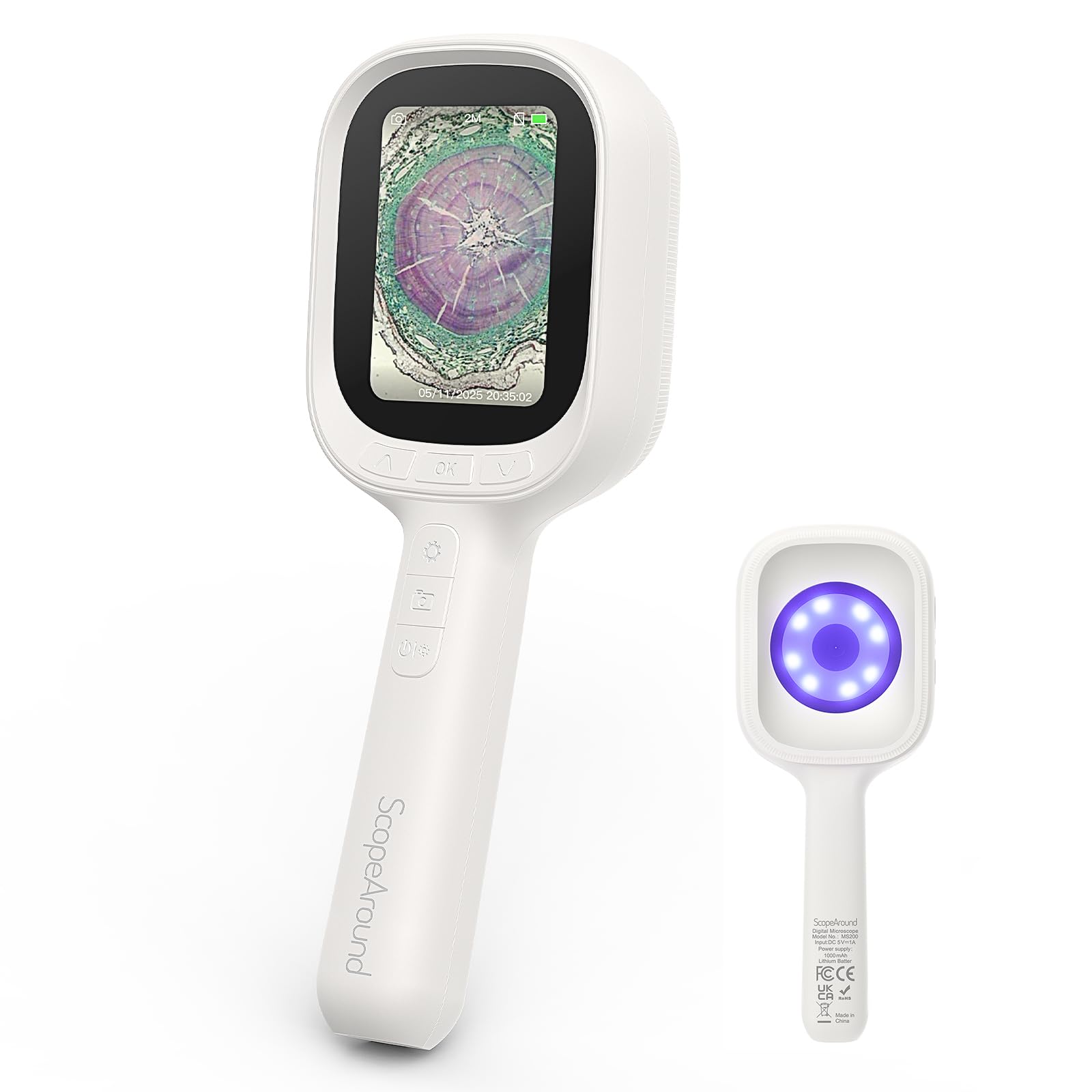 ScopeAround Digital Microscope, Autofocus Handheld Microscope, Magnifier with 2.8" IPS Screen and LEDs, Portable Magnifying Glass, Compatible with Mac/Windows