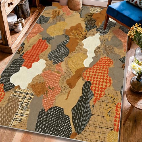 Tapis orange automne pour chambre à coucher et salon chaleureux
