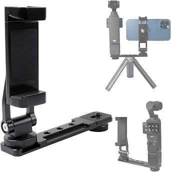 Aluminium Alloy Phone Holder Mount for DJI Pocket 3, Cell Phone Holder Tripod Adapter Phone Clip Expansion Accessories with 1/4" Thread Hole for DJI Osmo Pocket 3