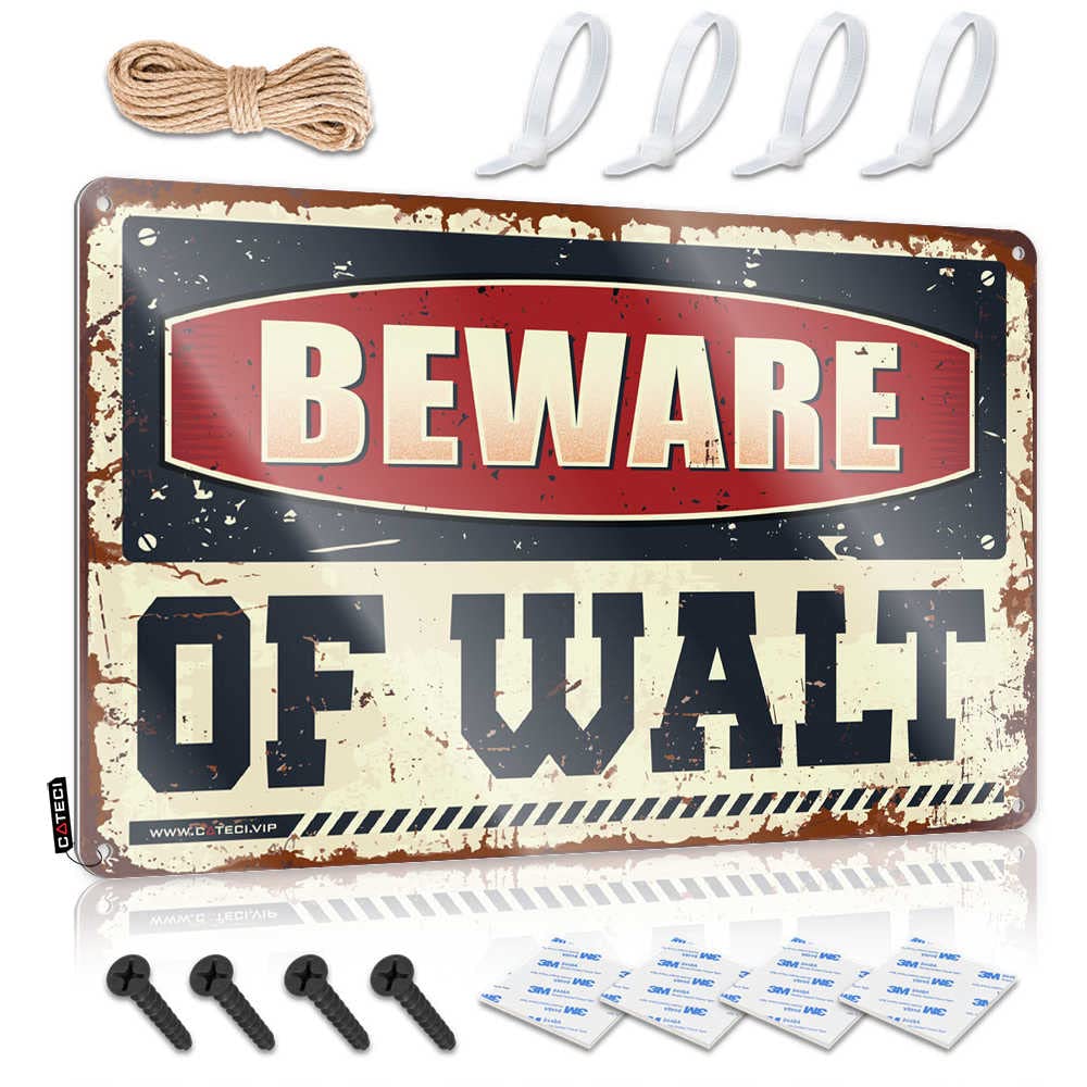Mwfkkaddb Men's One Color Tinsign Decor Beware Of Walt Sign Bar Sign Metal Tin Sign Metal(30X40cm)