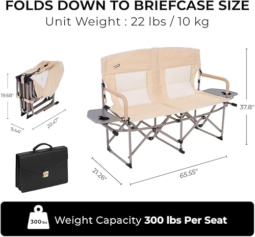 Miniatura 2 de Silla de camping plegable portátil resistente para adultos con acolchado, para exteriores y deportes, mochileros, playa, césped, caza, portón