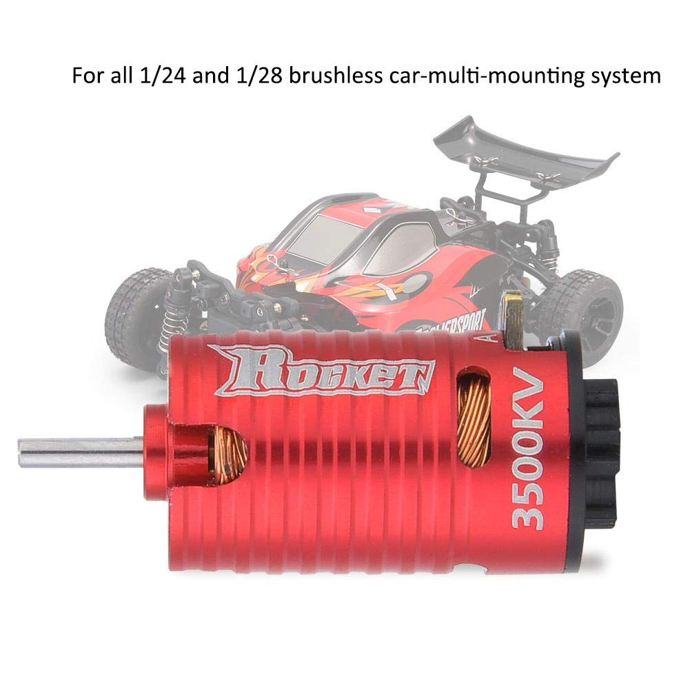 Motor RC, Cohete Mini-Z 3500KV Motor sin escobillas de 2 con Motor de Alto par de 2 y 3 Ranuras para 1/24 1/28 Modelo de Coche RC
