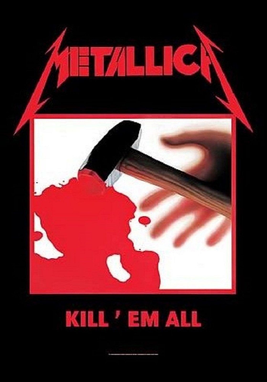 Rock Off Officially Licensed Products Black Metallica Kill Em All Textile Poster