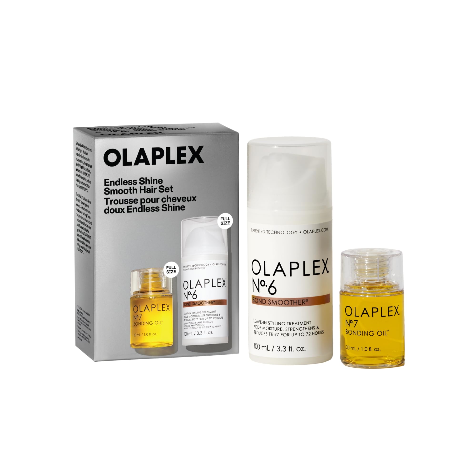 Photo 1 of ***OIL IS MISSING***Olaplex Endless Shine Smooth Hair Gift Set: Limited Edition Set with No. 7 Bonding Oil & No. 6 Bond Smoother | Instant Shiny, Smoother Hair & Heat Protection | For Coily, Curly, Straight, & Wavy***OIL IS MISSING***