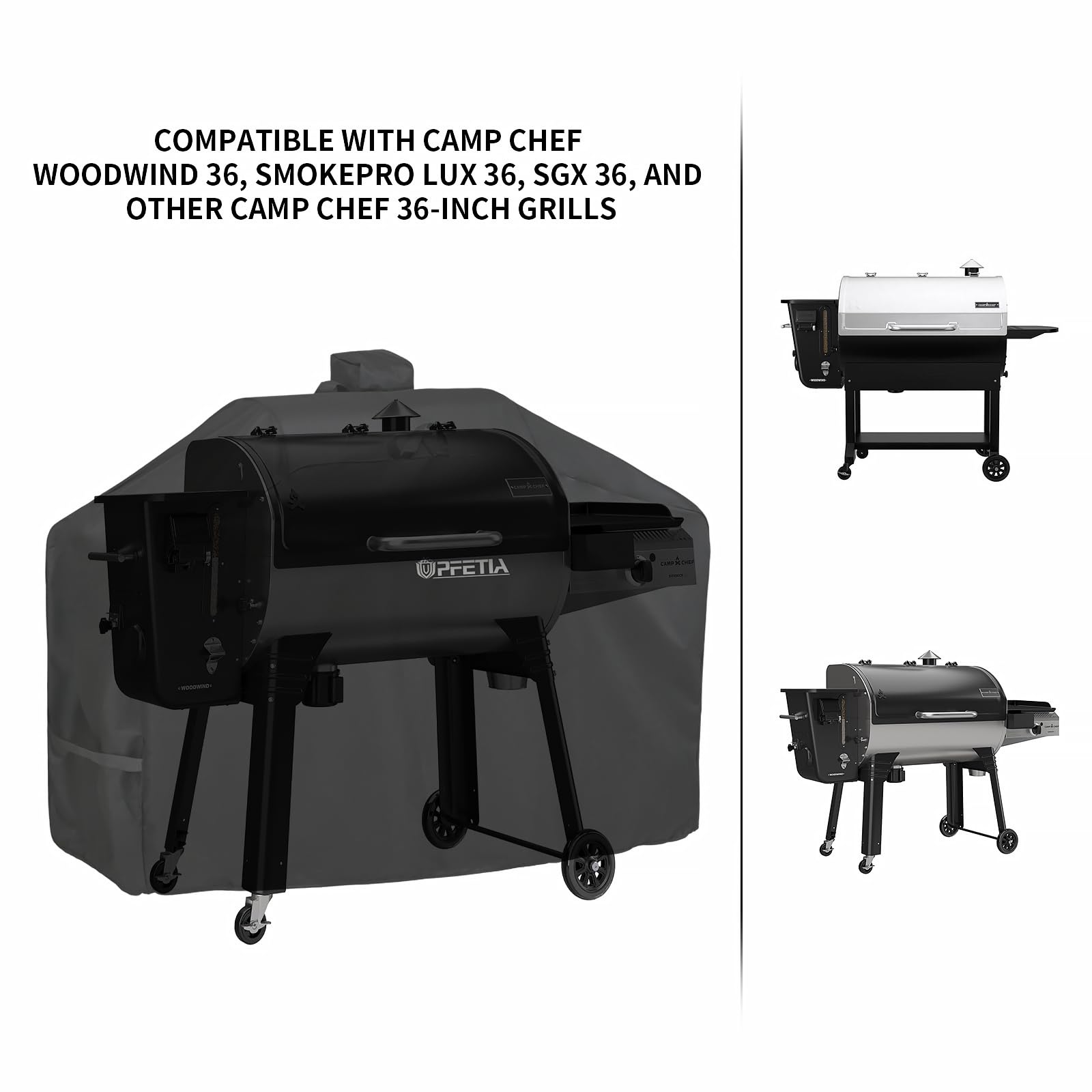 Pokrowiec na grilla do grilla na pellet Camp Chef, 81 cm, SmokePro LUX 36, SmokePro SGX 36, Woodwind Pro 36, wytrzymały wodoodporny pokrowiec na grilla obozowego szefa kuchni