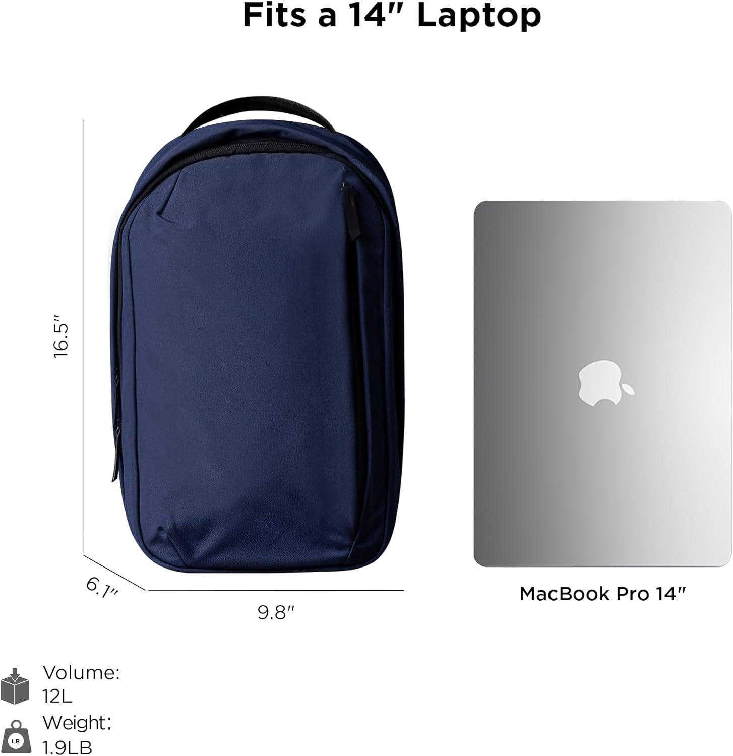 ALPAKA Metro Backpack,12L Small Work Backpack - Fits Most 14" Laptops, Soft-touch fleece-lined Sleeve, Weatherproof YKK Zipper Laptop Bag