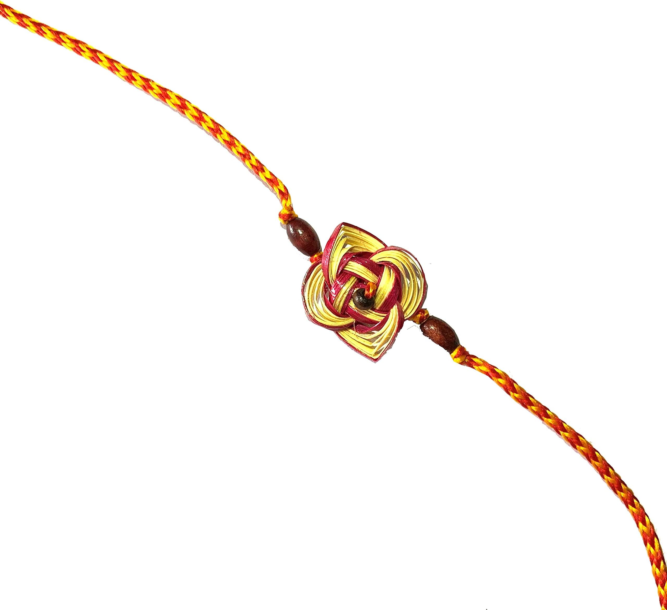 UnbrandedTejGifts - SET of 5 BAMBOO RAKHI FOR BROTHER UNIQUE IDEA ECO FRIENDLY RAKHI Dora Rakshabandhan
