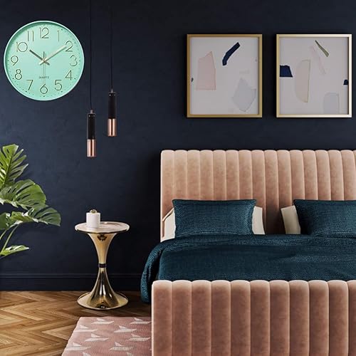 Miniatura 6 de Reloj de pared silencioso para dormitorio, relojes de 12 pulgadas para decoración de sala de estar, funciona con pilas, reloj moderno para el hogar