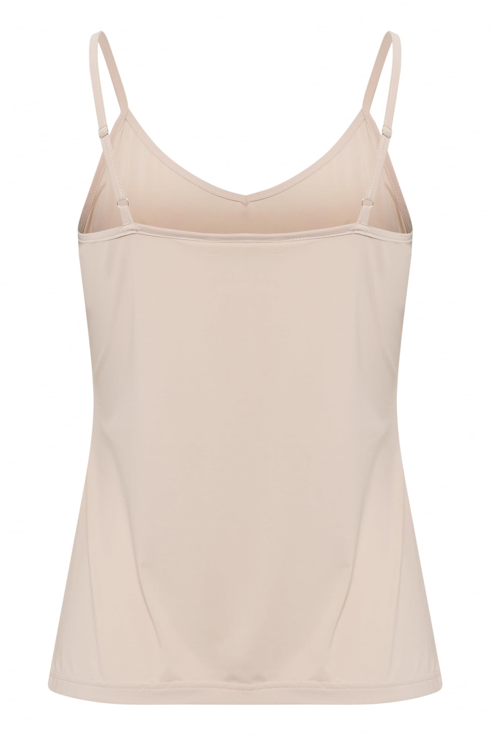 Cream Women's Slip Top Spaghetti Straps V-Neck Jersey Slim Fit Hip Length Mujer