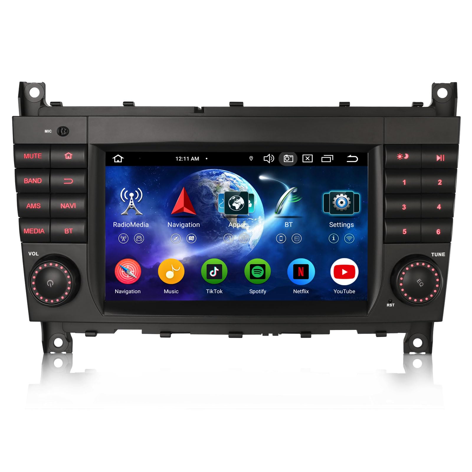 Erisin 8-Core Android 16 4GB+64GB GPS Navegación Estéreo de Automóvil para Mercedes Benz Clase C W203 Clase CLC W203 C180 Clase G W463 Wireless CarPlay Android Auto Bluetooth 5.0 WiFi DSP Dab+ CANBUS