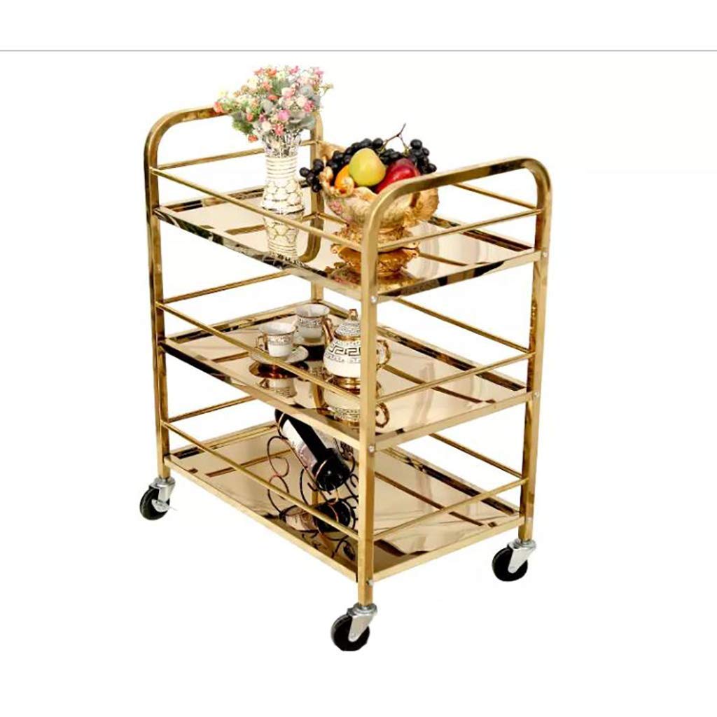 Carrito rodante de acero inoxidable de 3 niveles para hoteles y restaurantes | estante le Sto para postres, servicio de alimentos y eficiencia gastronómica