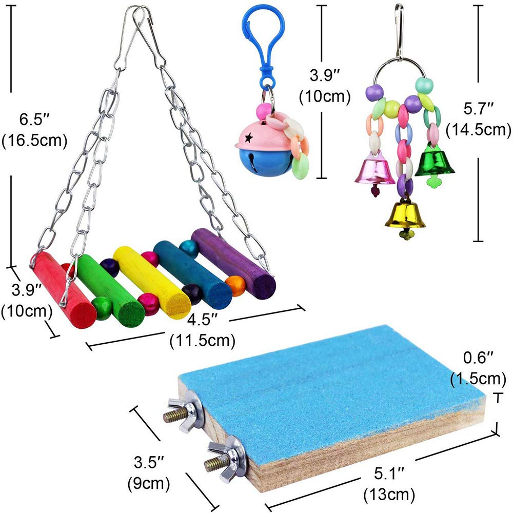 DOITOOL Papageien-Glockenspielzeug – 6 Bunte Glocken Für Vögel Zum Aufhängen Im Käfig