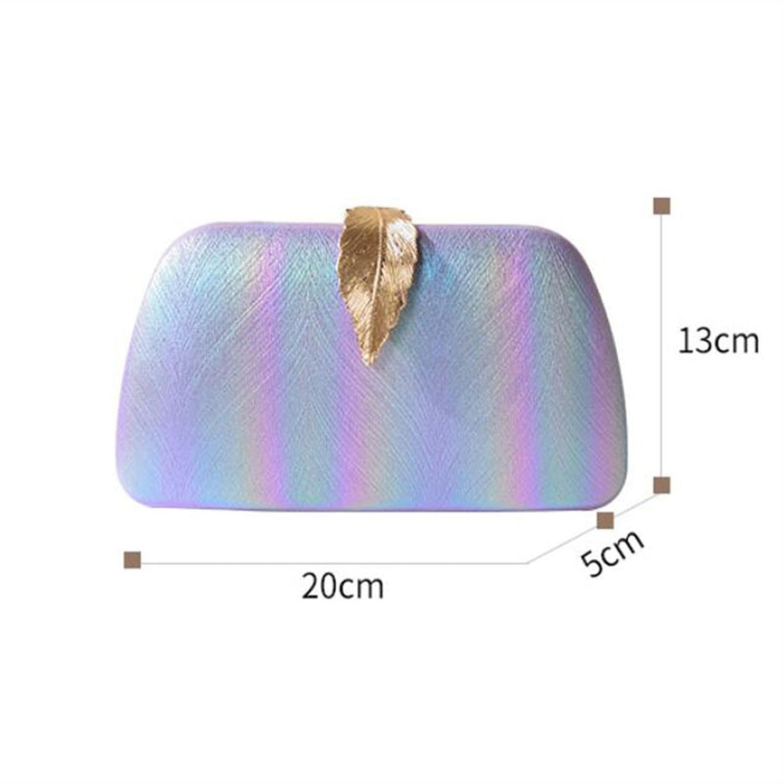Borsa a mano in acrilico duro per ragazza in pietra multicolore Borsa a tracolla con catena in metallo Borsa a tracolla con pochette da sera Banchetto per feste  1524