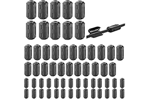 60-Piece Ferrite Ring Clip-On RFI EMI Noise Suppressor Cable Clip