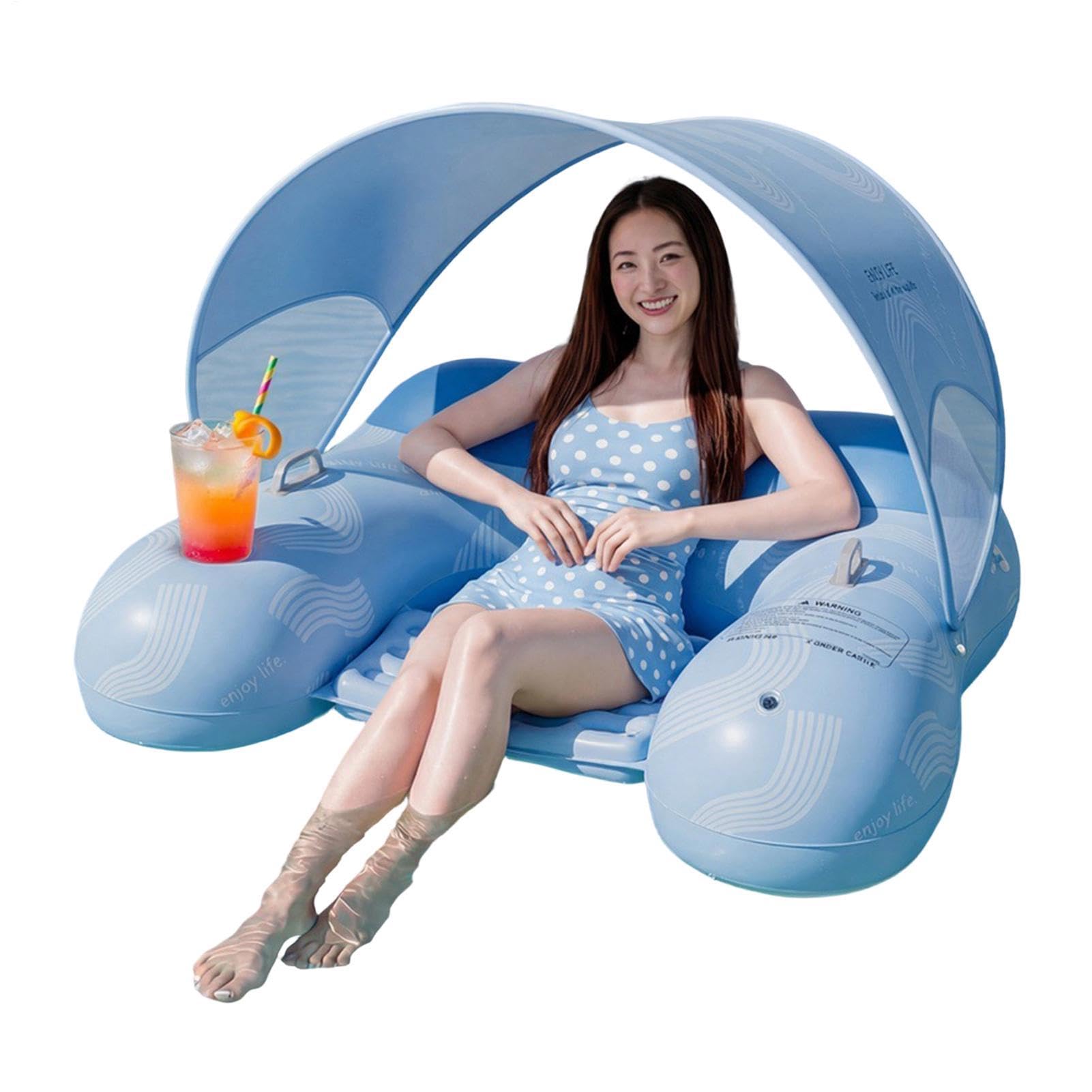Adult Pool Floats with Sunshade Canopy