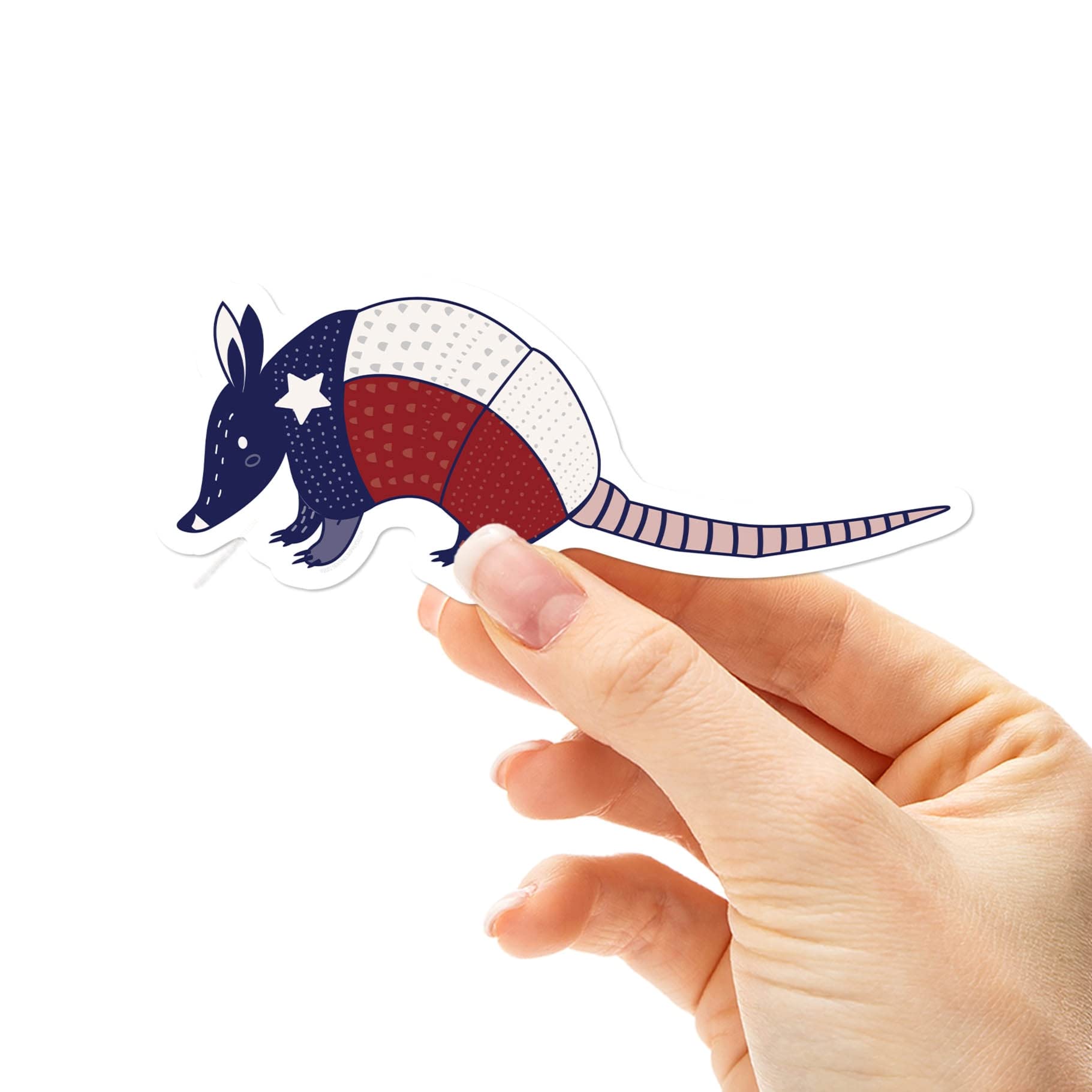 Texas Armadillo Vinyl Decal Sticker - 6 Inch Matte White Animal Design For Cars, Laptops & Walls
