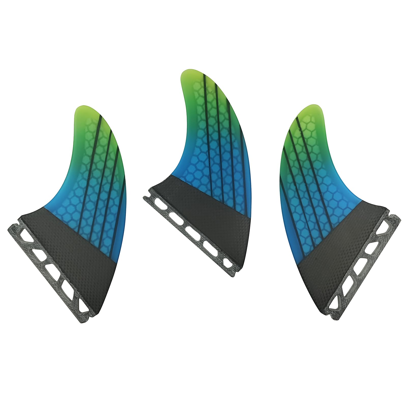 UP SURF Surfboard Tri Fin Double Tabs 2 Fins Carbon M/L Size Thruster Set