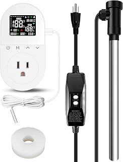 Submersible Portable Hot Tub Heater 1300W, Titanium Immersion Water Heater with Smart Thermostat, IOT Remote Control, Fast Heating for Hot Tubs,Spa Tubs, baptismal, Inflatable Pools & Above Ground
