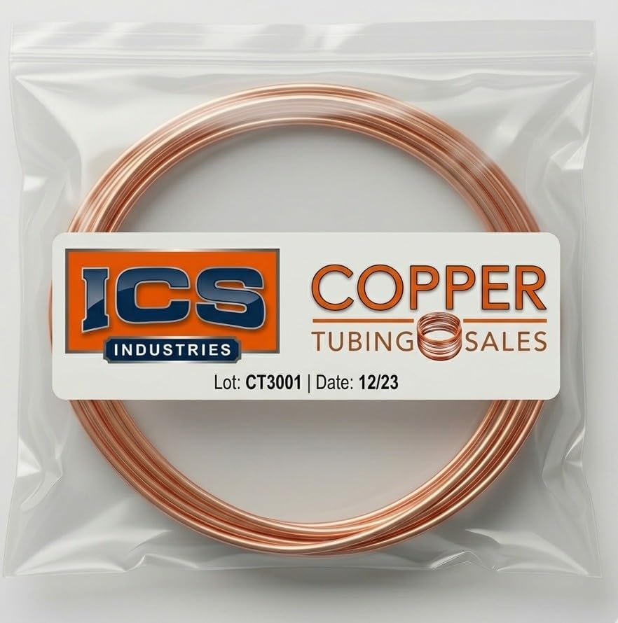 ICS industries .375 OD (3/8) X .032 C122 soft copper tubing