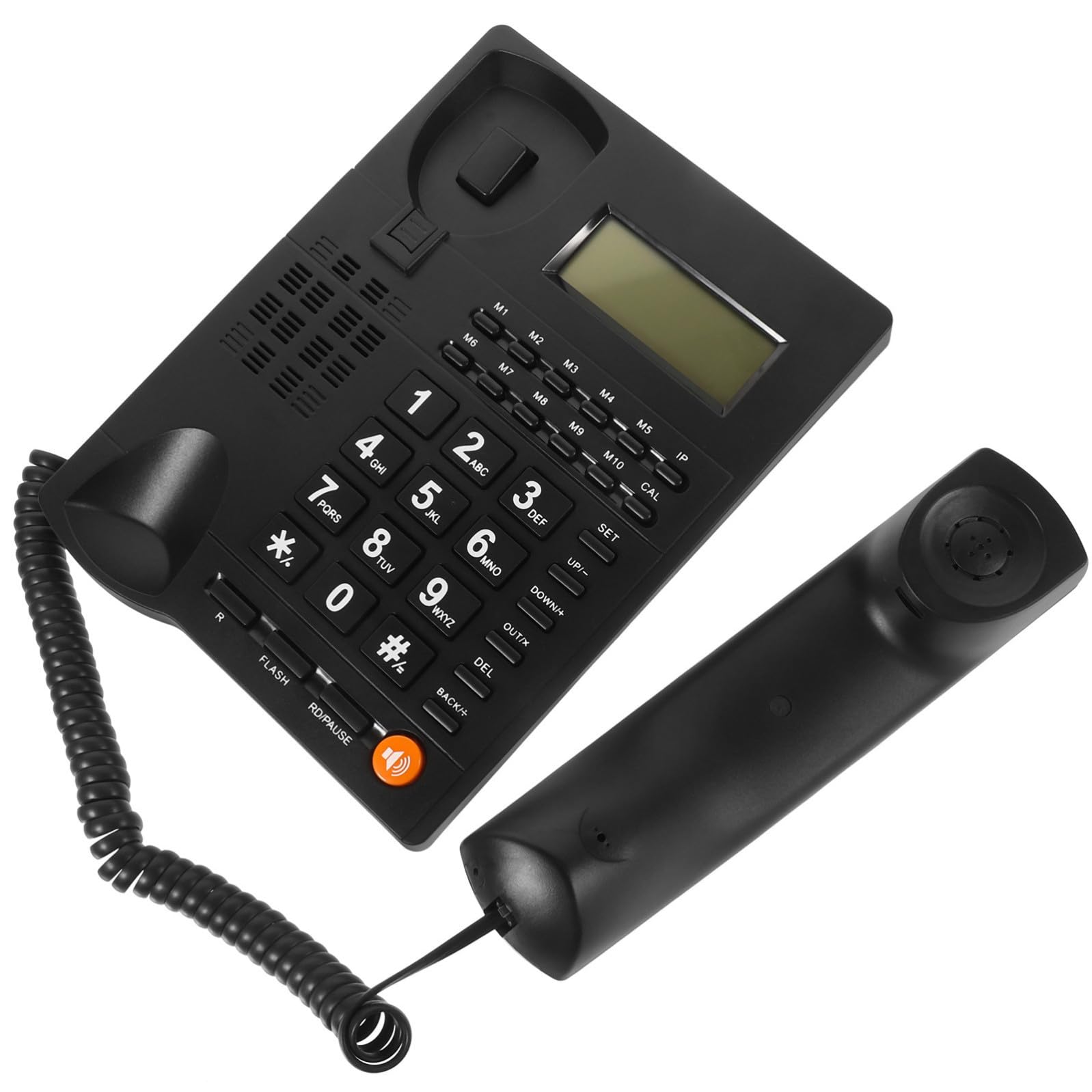 COHEALI Telefono Fisso per Anziani Tasti Grandi e Display Chiamate, Materiale ABS Resistente, Facile da Usare per Casa e Ufficio, Colore Nero