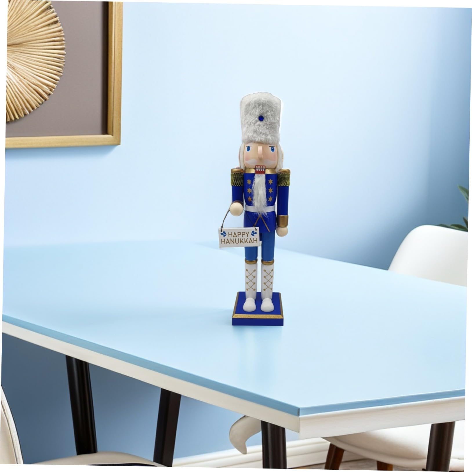 Toyvian Cascanueces de Hanukkah de Madera Soldado de Decoración Tradicional para Estanterías Navideñas Figura Coleccionable Judía Festiva