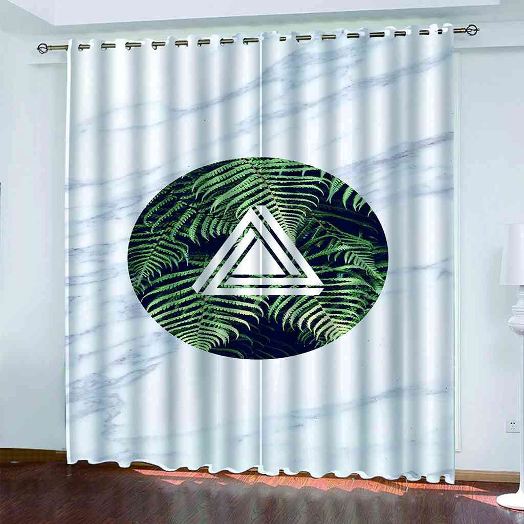 Rideau occultant anti froid et bruit motif feuille verte pour chambre