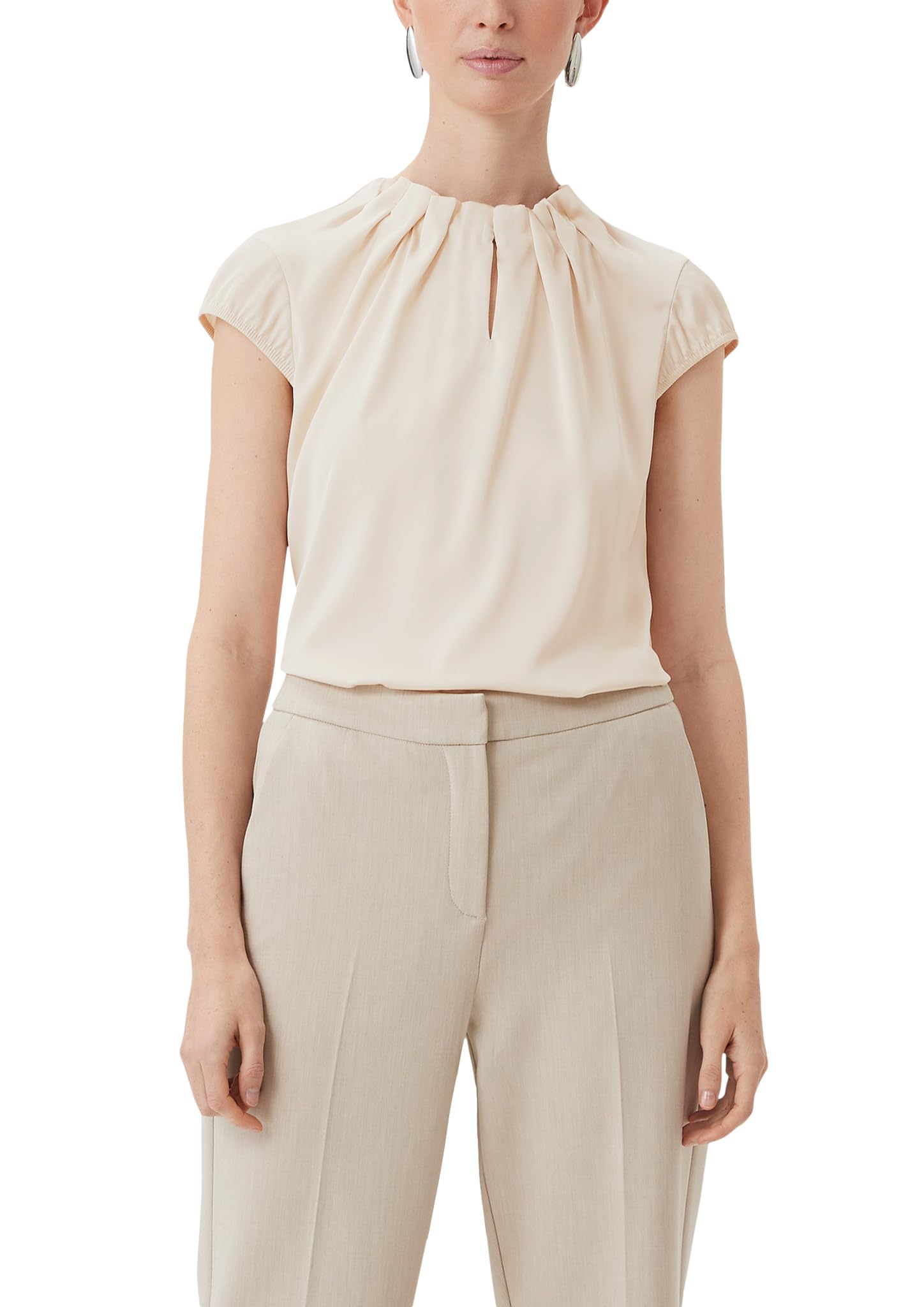 comma Satin Blouse with Ruffles, 8102., 6