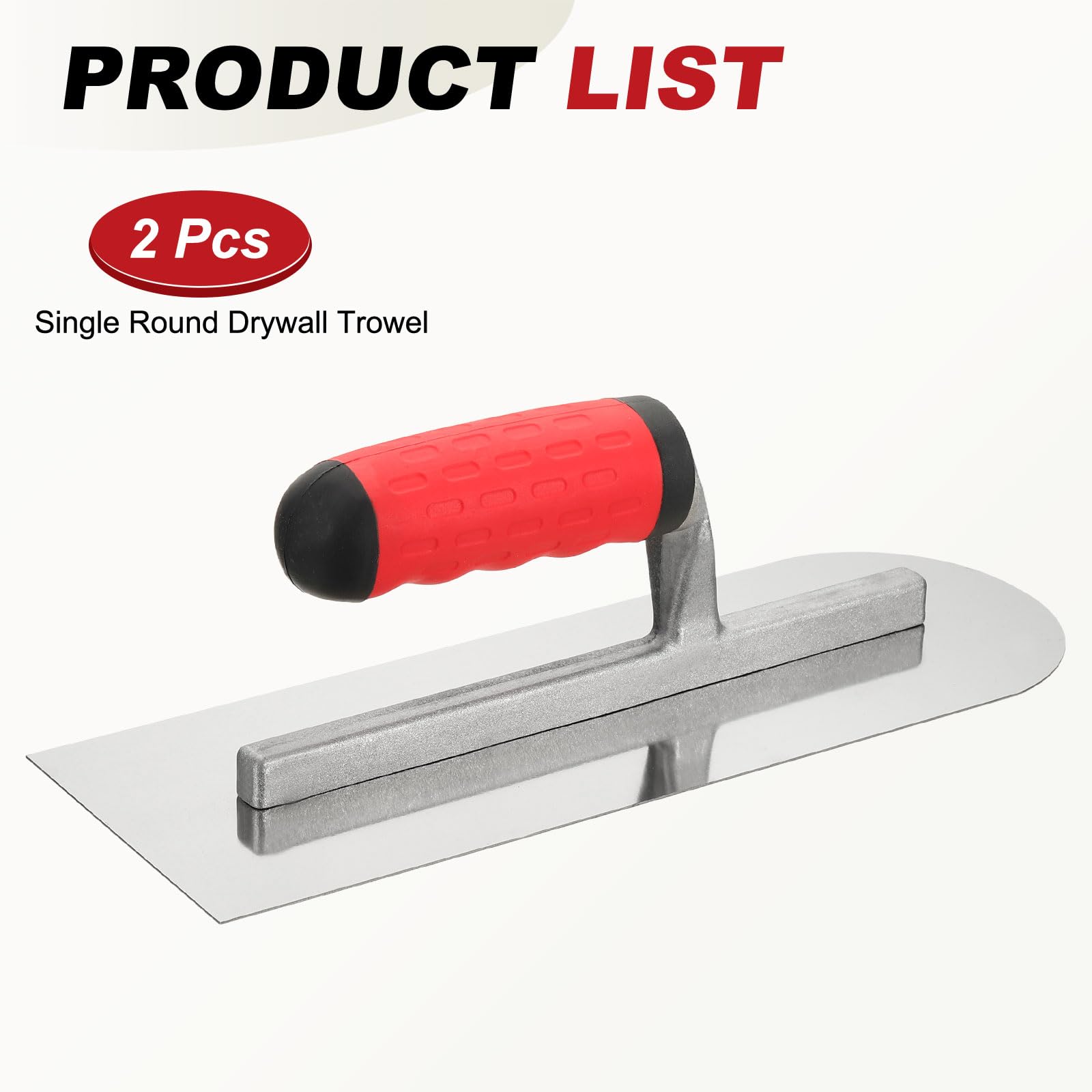 QUARKZMAN 2 PCS Llana Redonda Para Drywall 11" X 4" Llana De Acabado