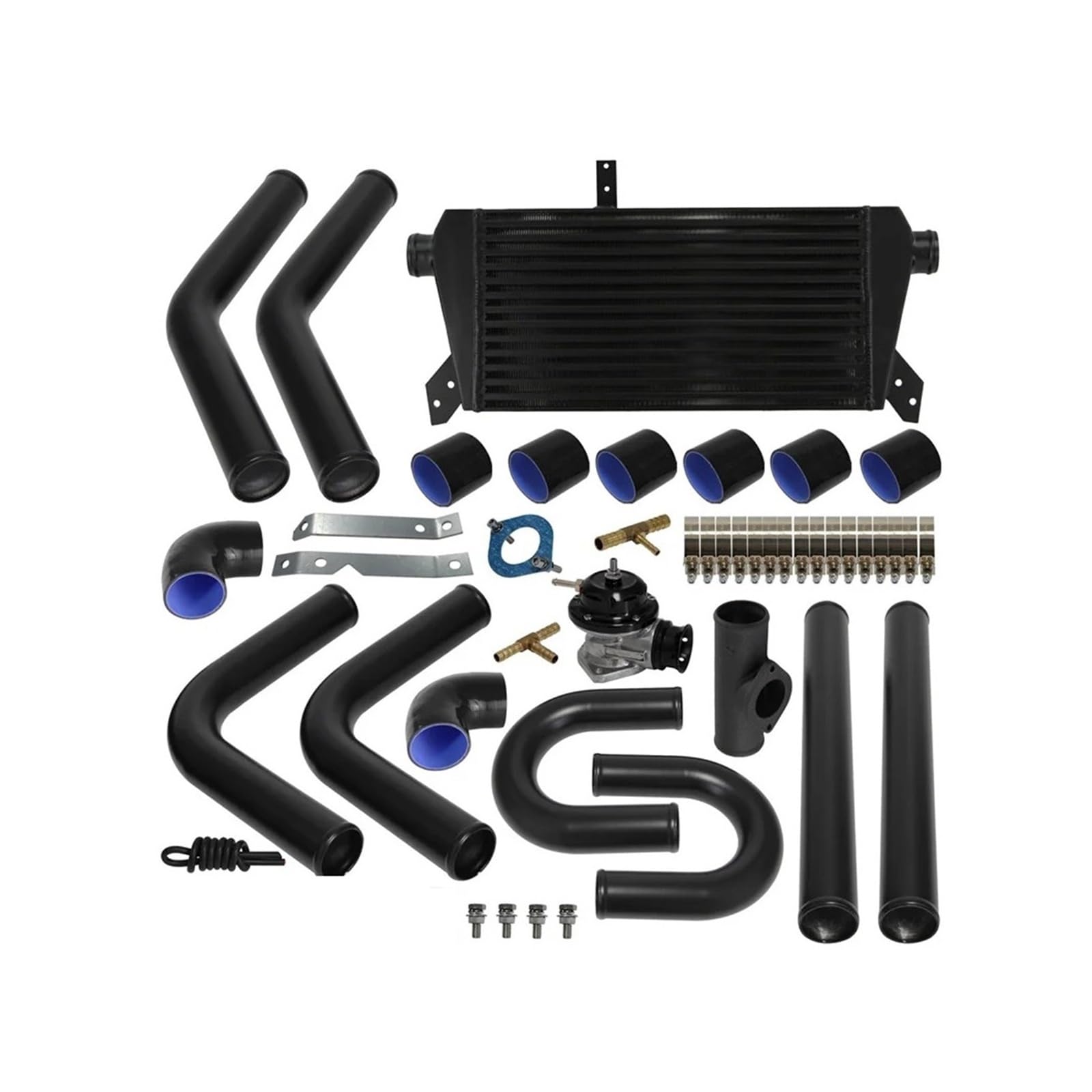 Pasuje Do Intercooler Tt Mk1 460x240x50mm Uniwersalny + 8 Sztuk 2 "51mm Aluminiowy Wąż Rurowy BOV Zestaw Zacisków DIY Czarny/niebieski Intercooler do turbiny samochodowy