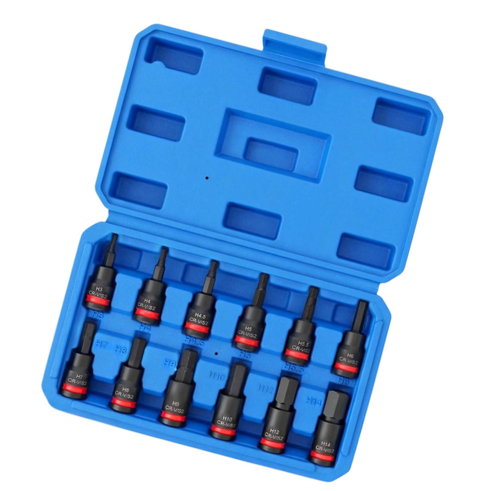WEILWH 12Pcs 3/8Inch Hexagonal Bit Socket Set High Hardness Alloy Steel For Mechanical Repair And Industrial Maintenance