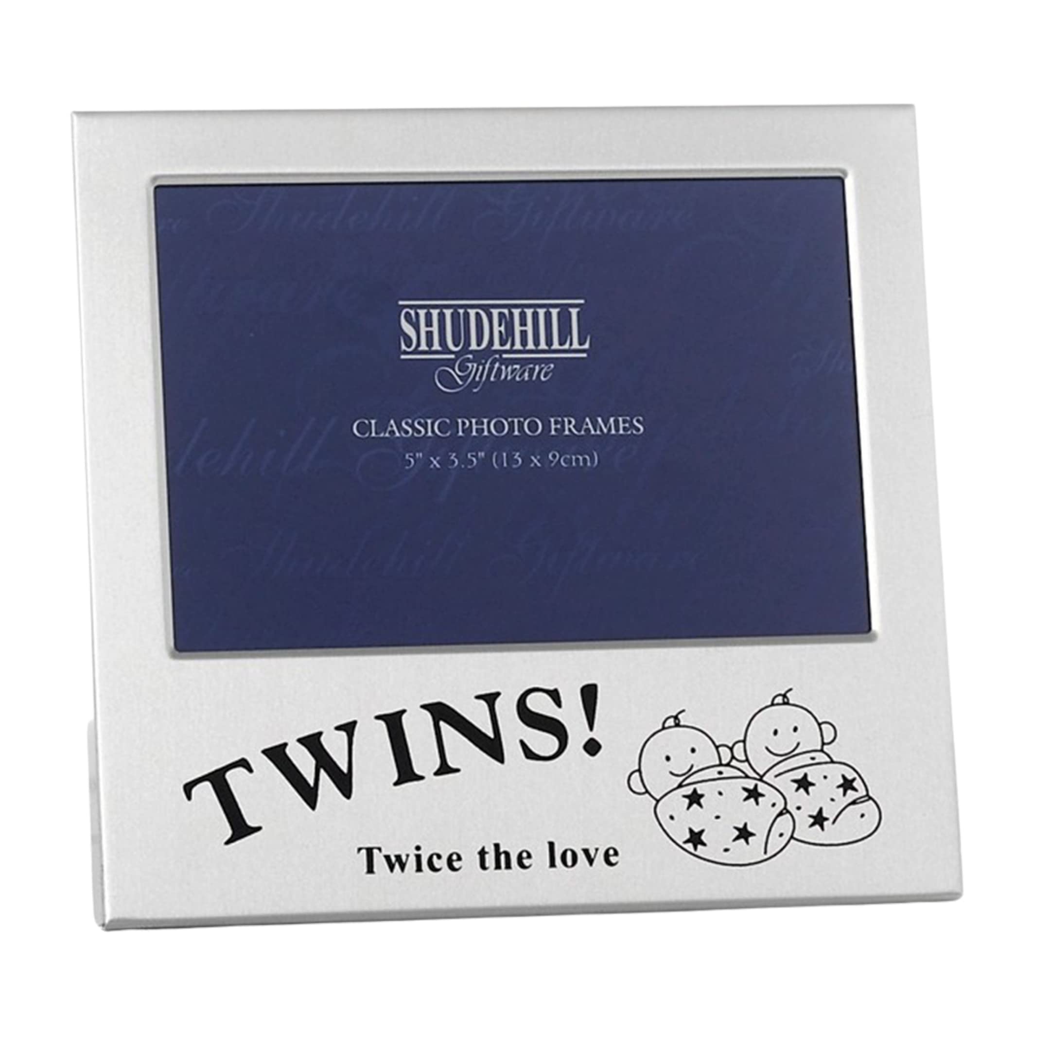 Silver Twice the Love Twins Photo Frame