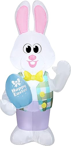 Gemmy Airblown 440801 - Conejito blanco de Pascua inflable de 4 pies