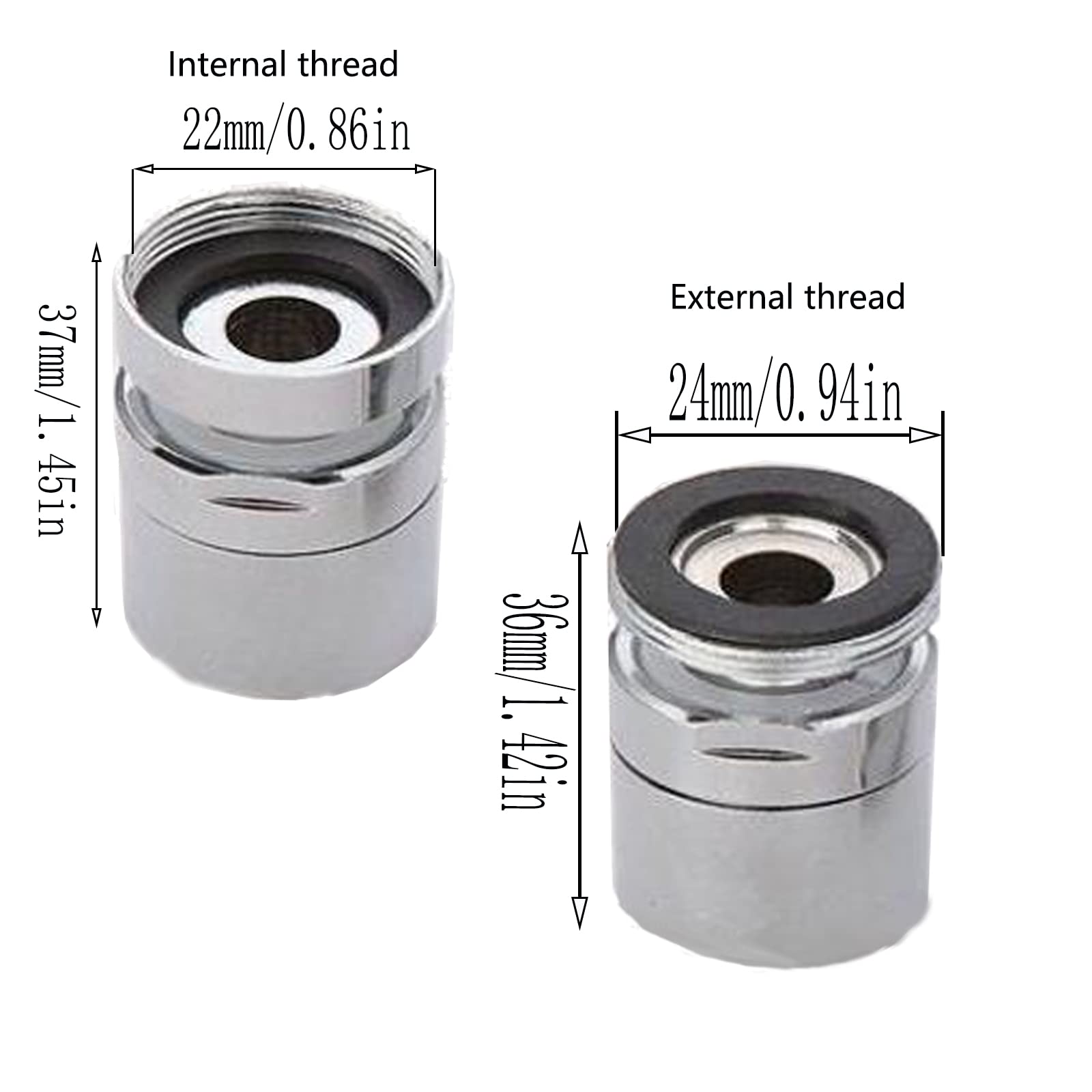 2 pezzi Aeratore Rubinetto, Rompigetto per Risparmio Idrico Aeratore, 360°Aeratore Rubinetto,per Filtro per Rubinetto per Lavello Bagno,Risparmio d'Acqua