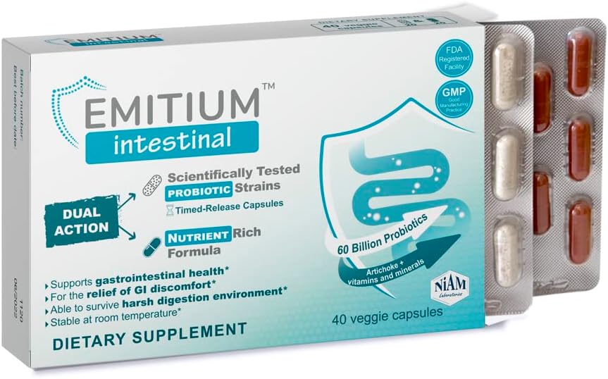 EMITIUM Probiotics & Prebiotics IBS Relief, Diarrhea, Gas