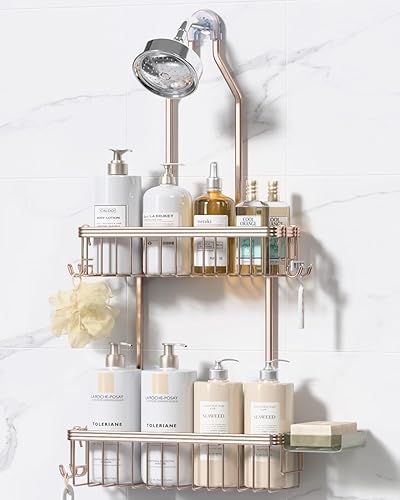Miniatura 12 de YASONIC Organizador de Ducha Colgante, Organizador de Ducha Antióxido Colgante, Estantes de Ducha de Aluminio para Interior de Ducha con Ganchos