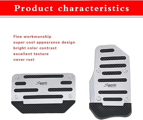 Miniatura 3 de Tesnaao Juego de 2 almohadillas antideslizantes para pedal de automóvil, fundas para pedal de acelerador, protectores de pedal de freno de