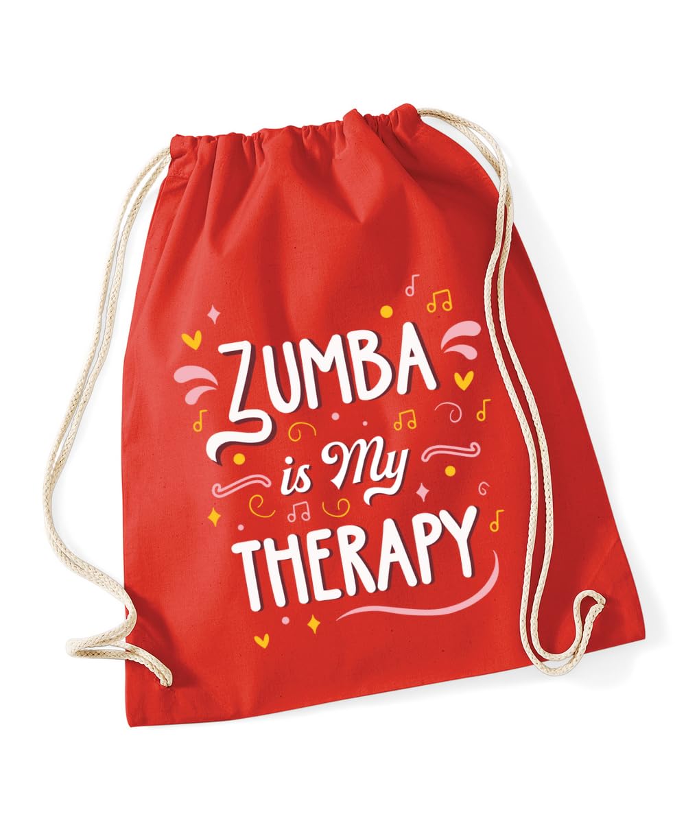 Hippowarehouse Zumba is my therapy Drawstring Cotton School Gym Bag 37cm x 46cm, 12 litres