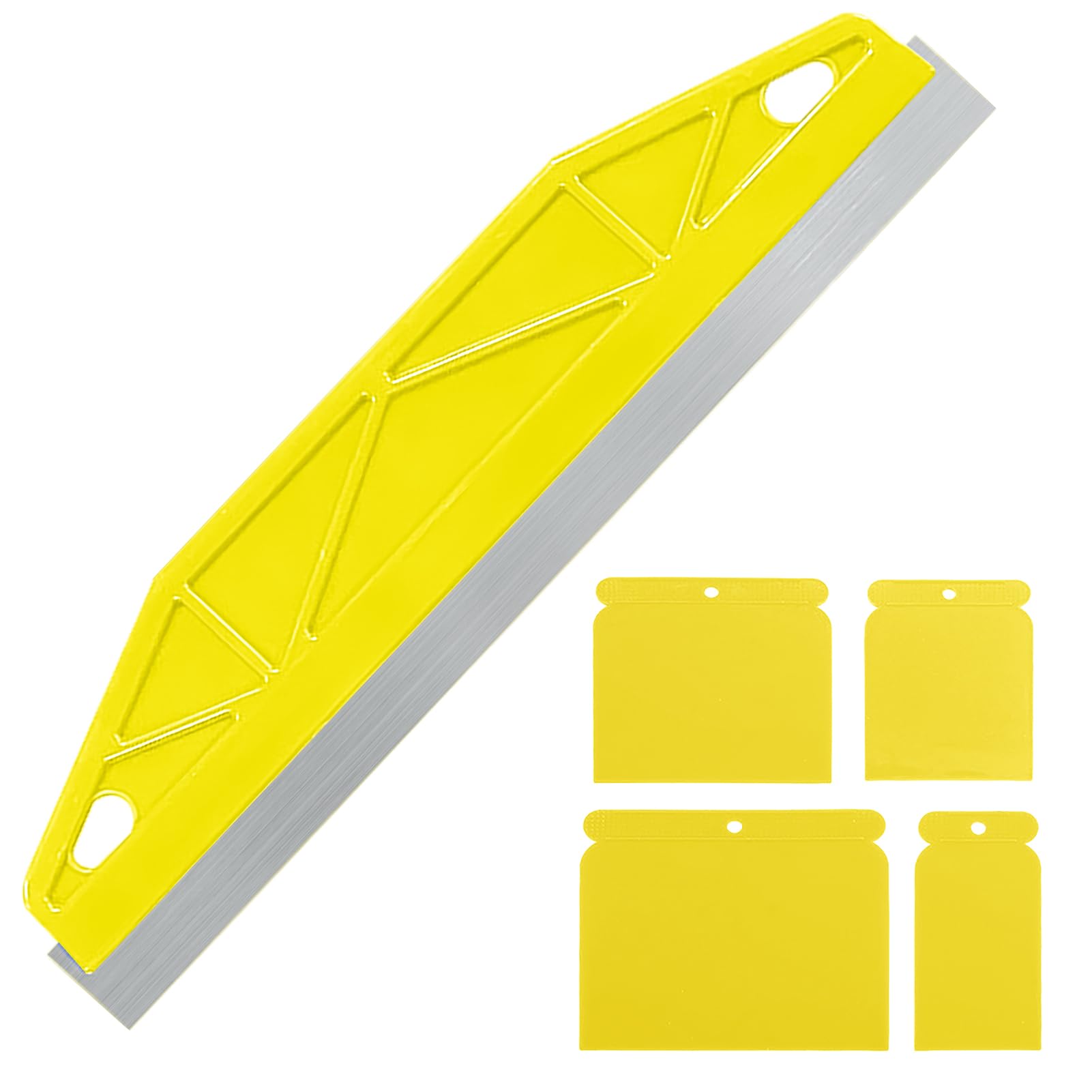 Outils de coupe de peinture en acier inoxydable de 12 pouces | Outil de coupe de peinture de protection 4 pièces | Kit de protection pour papier peint (Jaune)