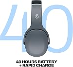 Skullcandy Crusher Casque Bluetooth sans fil Evo avec basse sensorielle, 40 Batterie Hr, Microphone, Fonctionne avec iPhone Appareils Android et Bluetooth - Gris froid