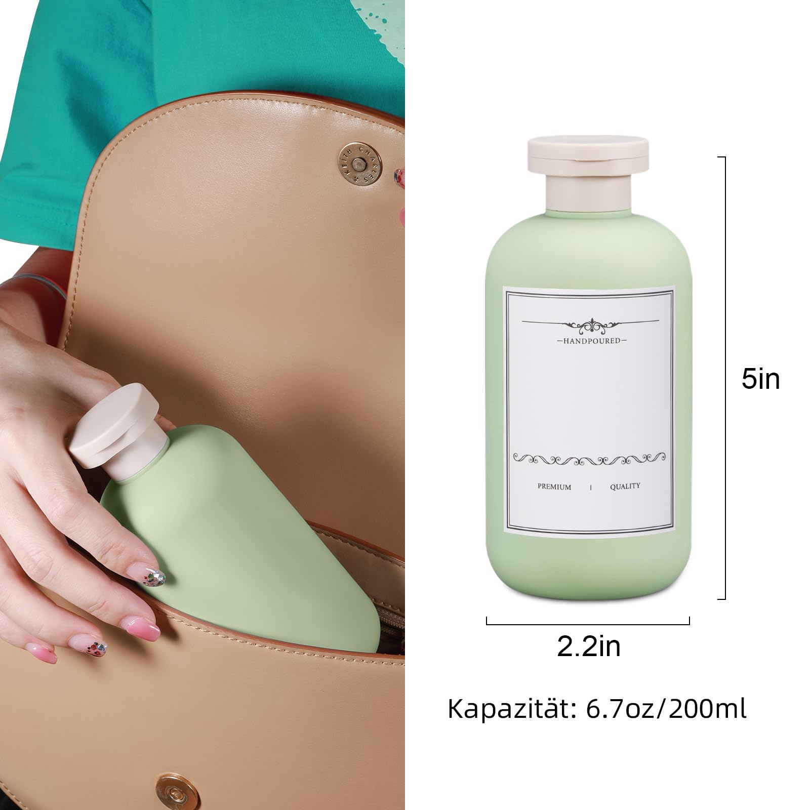 UMETASS Pack of 2 Travel Bottles for Filling Leak-Proof Travel Time Set, Travel-Size Shampoo Container with Flip-Top Lid - Image 2