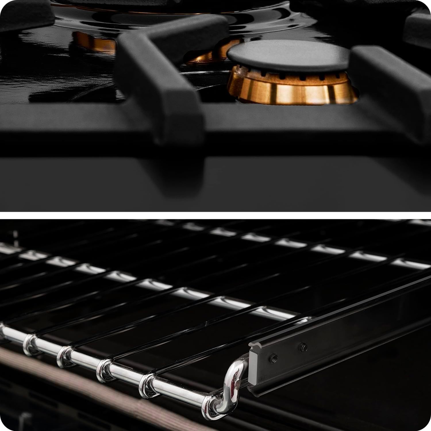 Wintem Cucina a Gas con 4 Fuochi e Forno Elettrico 1900W Integrato in Acciaio 57x57x88cm - Ideale per Cucinare in Modo Rapido e Veloce in Ambienti Piccoli o all'Esterno - Comode Lastre Coprifuochi