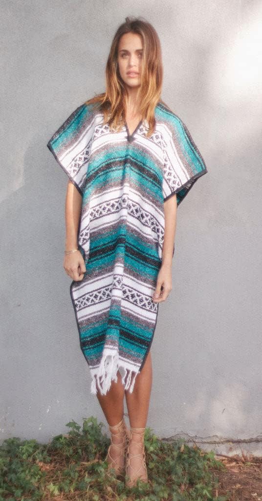 Del Mex Classic Mexican Blanket Poncho - Image 2