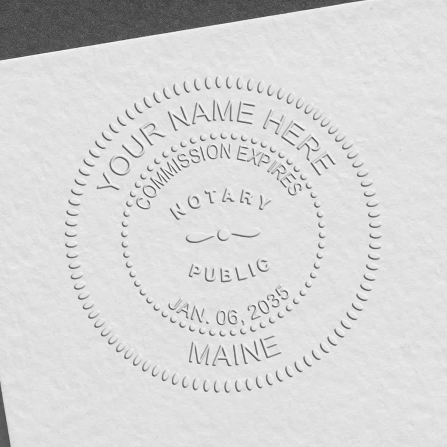 State of Maine Notary Seal - Black Hybrid Maine Notarial Seal, 1-5/8 Dia Size, Fully Compliant with Maine Notary Board Standards, Ideal for Maine