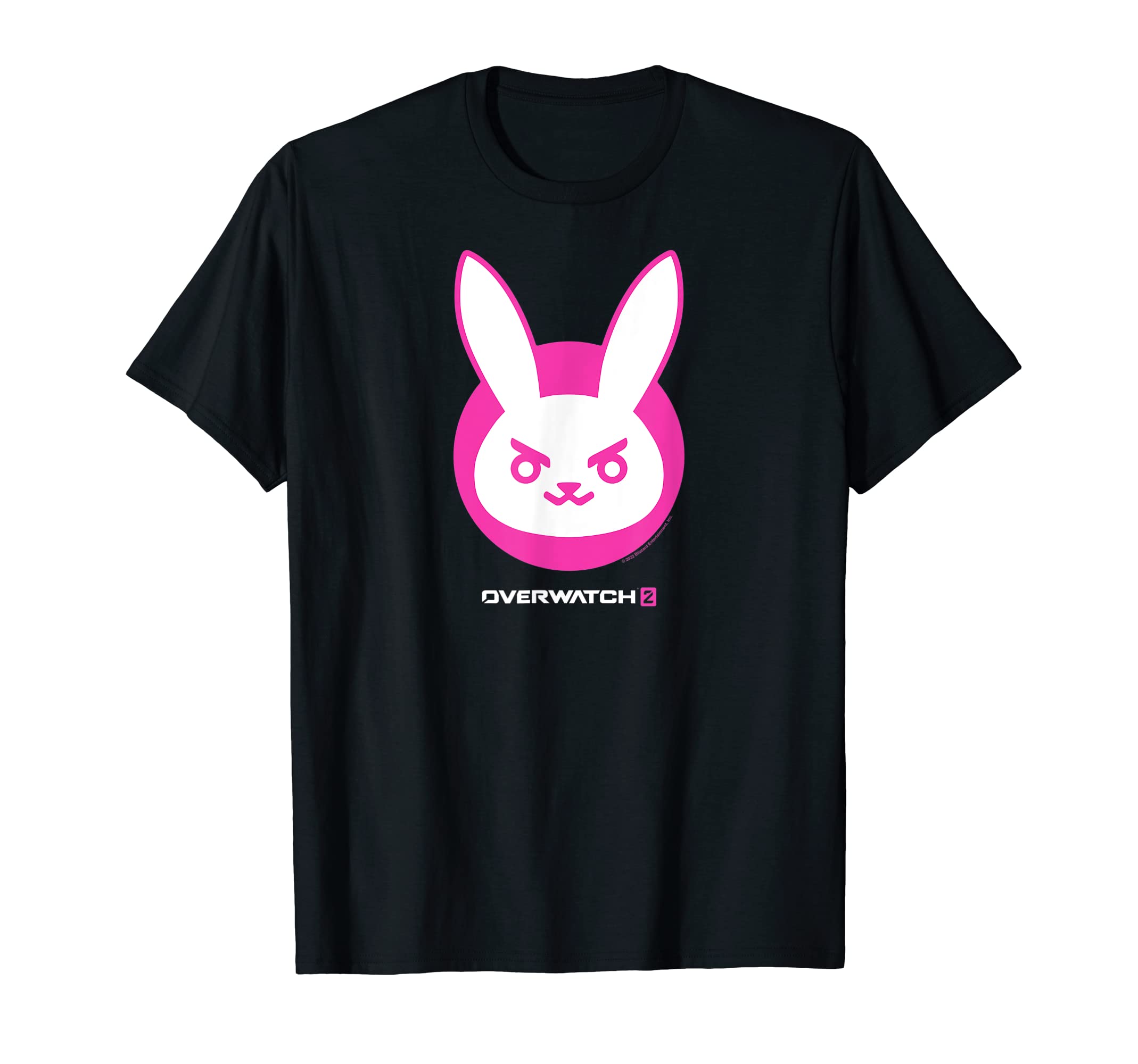 2 D.Va White & Pink Rabbit Centre Icon Logo T-Shirt