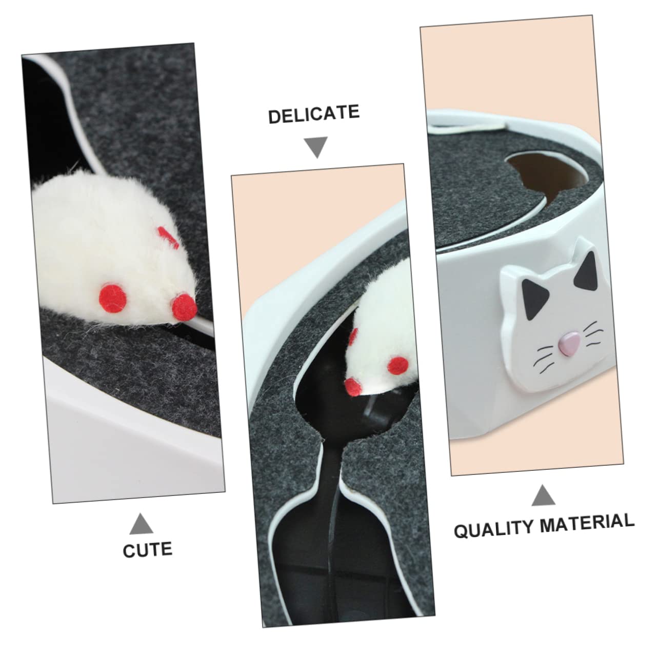 Toddmomy Jouet Interactif Automatique pour Chat Souris Électronique Blanche en Abs, Fonctionnant sur 3 Piles AA, Portable pour Exercice et Amusement des Chatons