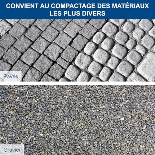 Plaque vibrante thermique 8200N compacteur de sol Scheppach HP1400S 25cm profondeur