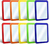 Hidaily 10 Pack 6x4 Inch Unbreakable Shatterproof Mirrors for Kids Crafts - Child Safe, Rounded Corners, 5 Colors for Classroom & Preschool